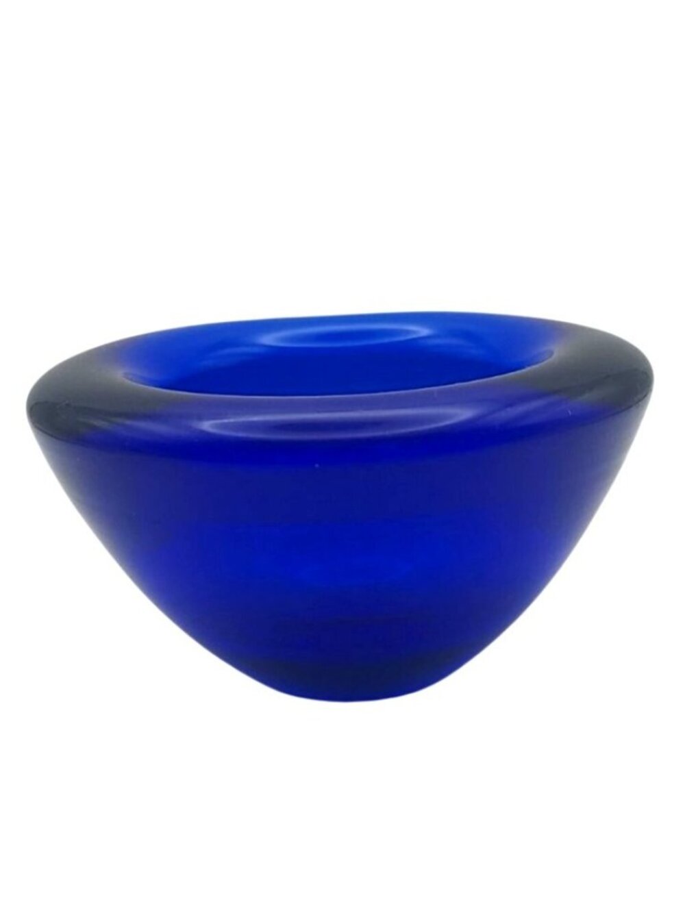 Vintage Kosta Boda Atoll Cobalt Blue Art Glass Candle Holder Anna Ehrner Sweden - Picture 7 of 8
